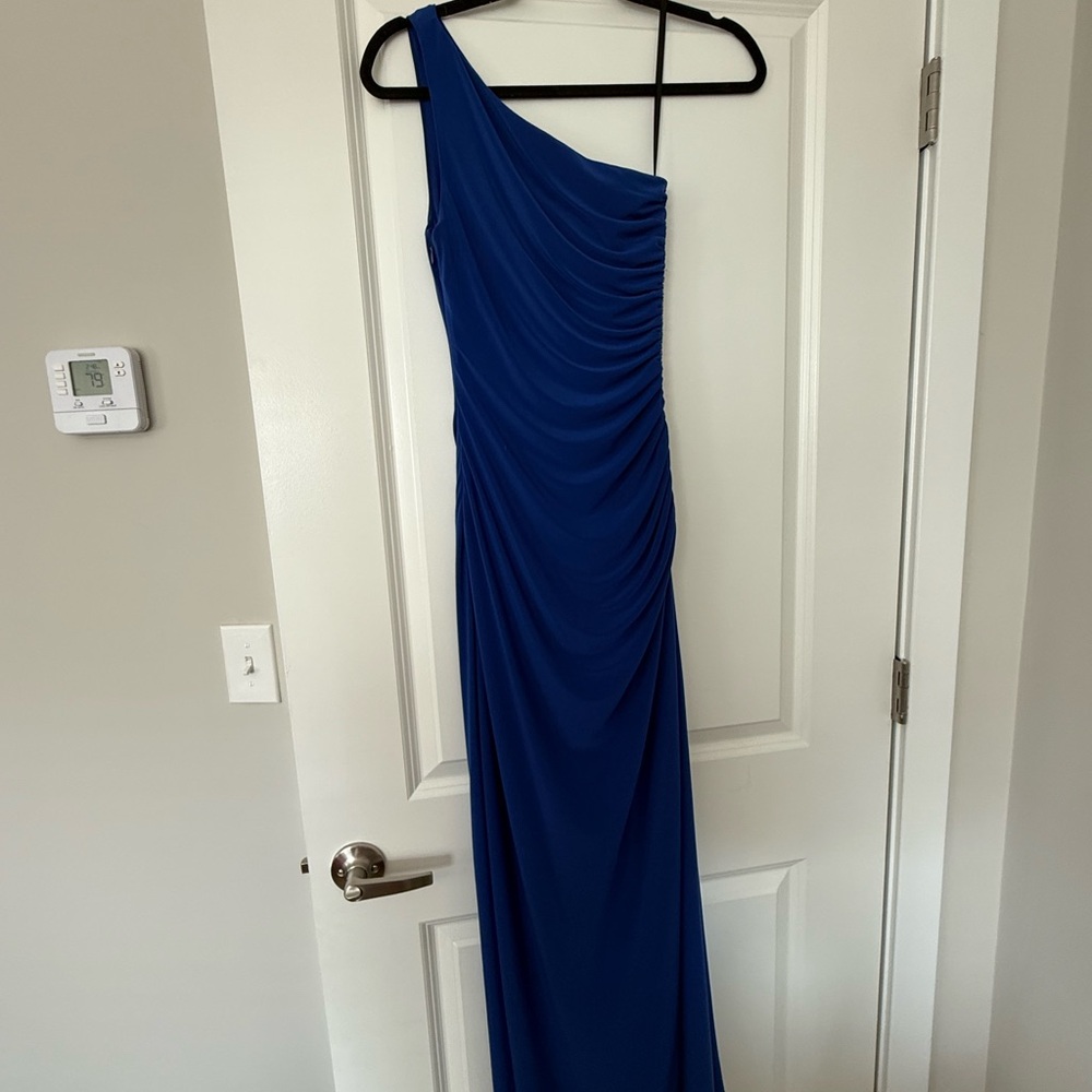 Laundry By Shelli Segal Royal Blue One-Shoulder Dress
